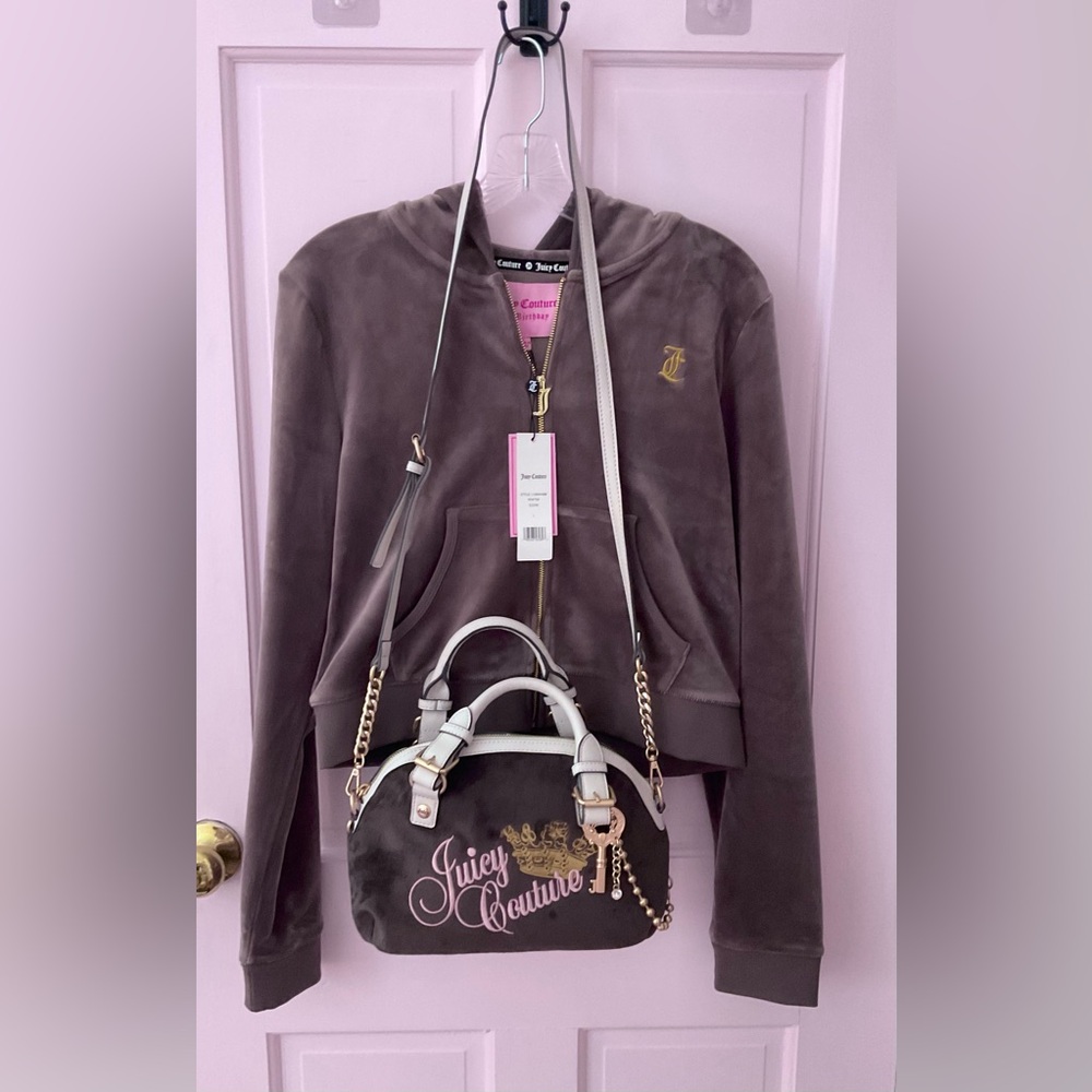 Juicy Couture 30th B day velour hoodie and Juicy Couture satchel
